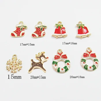 

(Choose Design First ) Newest 30pcs/bag Christmas Socks/Snowflake/Bell/Deer.. Small Alloy Charms For Fashion DIY Making