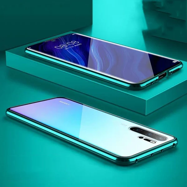 Магнитный металлический двухсторонний стеклянный чехол для huawei Honor ...