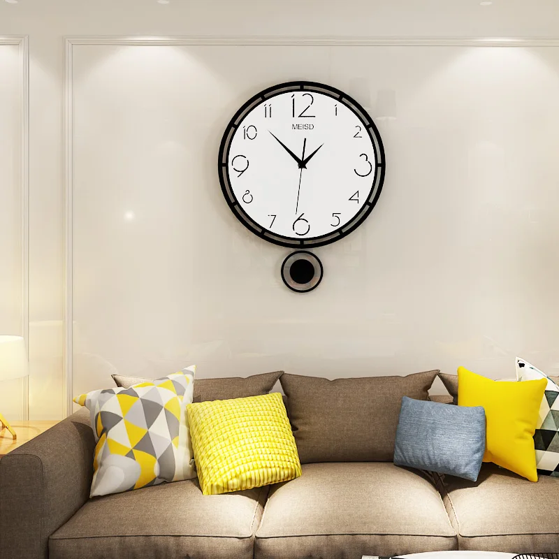 MEISD простые круглые развевающиеся настенные часы современный дизайн бесшумные большие настенные часы кварцевые Подвесные часы для гостиной