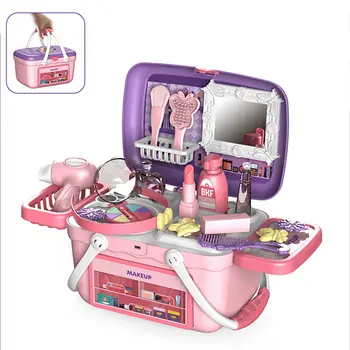 

18Pcs Children Pretend Play Hand Basket Set Simulation Makeup Toy Brain-Training Toy For Children Educational Toys Birthday Gift