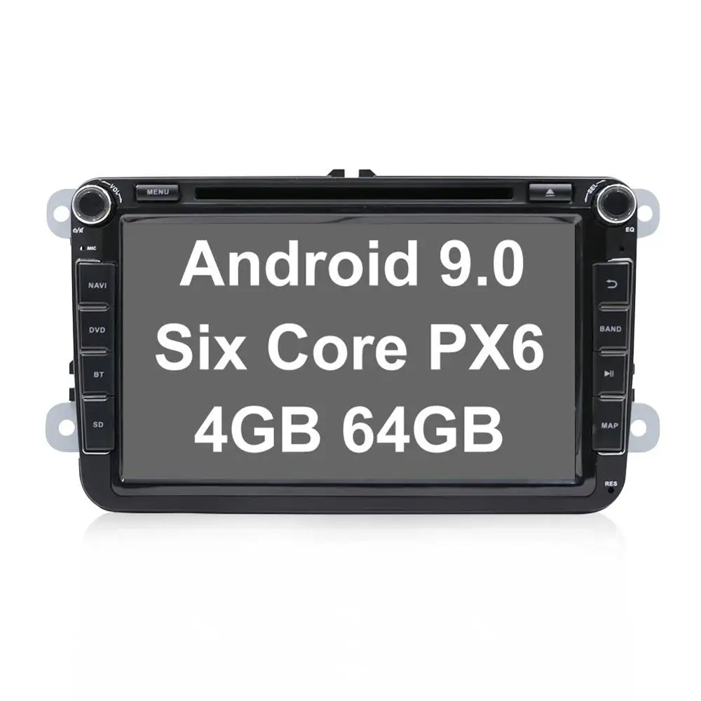 Android 9 автомобильный dvd-плеер gps навигация автомобильная радио для Volkswag/Golf/Tiguan/Skoda/Seat/Altea/Skoda Wifi Bluetooth Камера заднего вида PX6 - Цвет: Android 9.0 64GB PX6