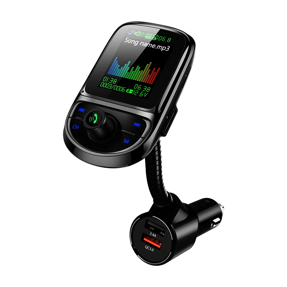 1,8 дюймов TFT цветной дисплей беспроводной BT Bluetooth Автомобильный fm-передатчик многофункциональный MP3-плеер с двумя usb зарядным портом