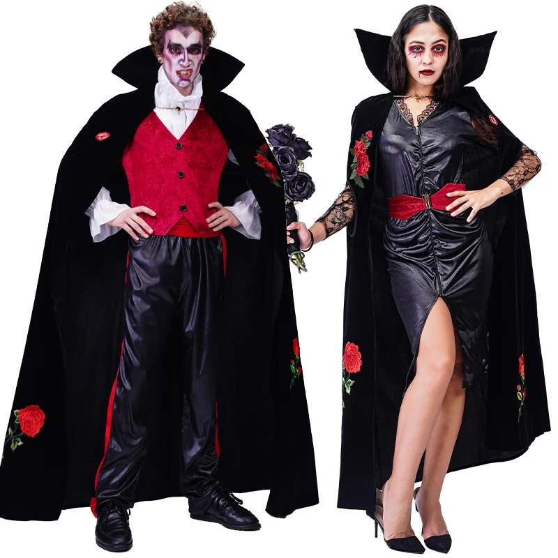 Sueño áspero Chip col china Disfraces de Halloween para mujeres y hombres, disfraces de vampiro de lujo  para adultos, disfraces de vampiro rosa de lujo, trajes para Unisex -  AliExpress