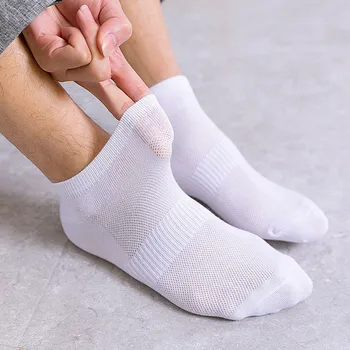 

5 Pair Men Breathable Short Boat Socks Casual Streetwear Solid Color Slippers Shallow Mouth Short Socks Male Cotton Sock