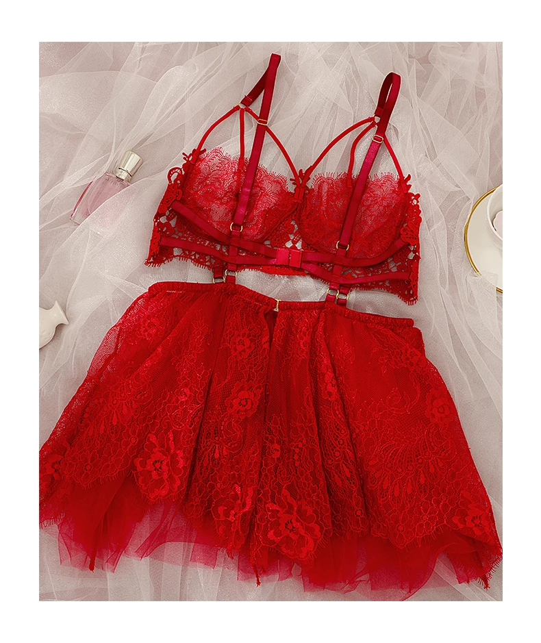 Путешествия Праздник Красивая Марля женская ночная сорочка Французский сексуальный водорастворимый цветок Вышивка Кружева Ночная рубашка