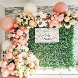 Kit de arco de guirnalda de Globos para niños, decoración de fiesta de cumpleaños, Baby Shower, oro metálico, Macaron rosa, 136 Uds.
