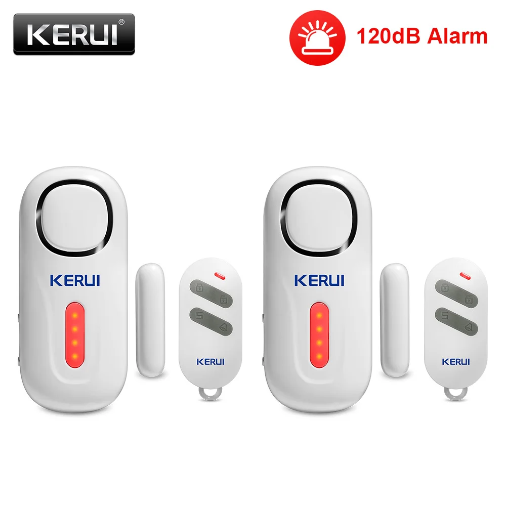 KERUI 120DB Wireless Door/Window Entry Security Burglar Sensor Alarm PIR Magnetic Smart Home Garage System Remote Control Led elderly emergency button Alarms & Sensors