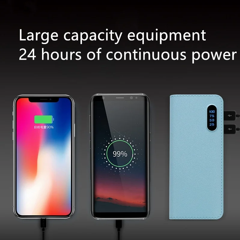 Power bank10000 мАч Внешний аккумулятор повербанк 2USB светодиодный Carregador портативный мобильный телефон зарядное устройство для samsung Iphone XS