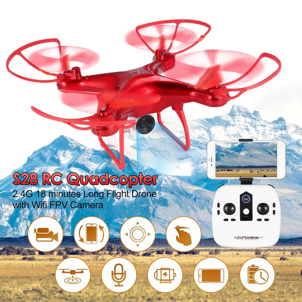 S28 Радиоуправляемый Дрон 2,4G селфи Квадрокоптер самолет с 720 P/1080 P HD Wifi FPV камера высота удерживает Безголовый 3D флип 18 мин длинный полет