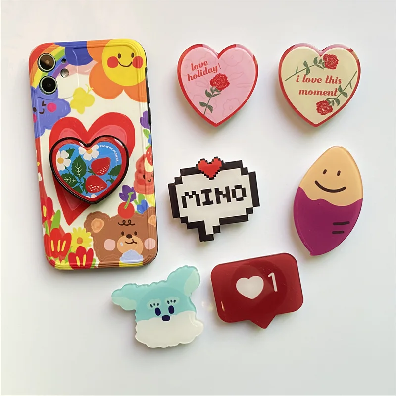 Luxury universal cute dog cartoon epoxy resin phone holder for iPhoneX Xiaomi mobile phone accessories phone grip