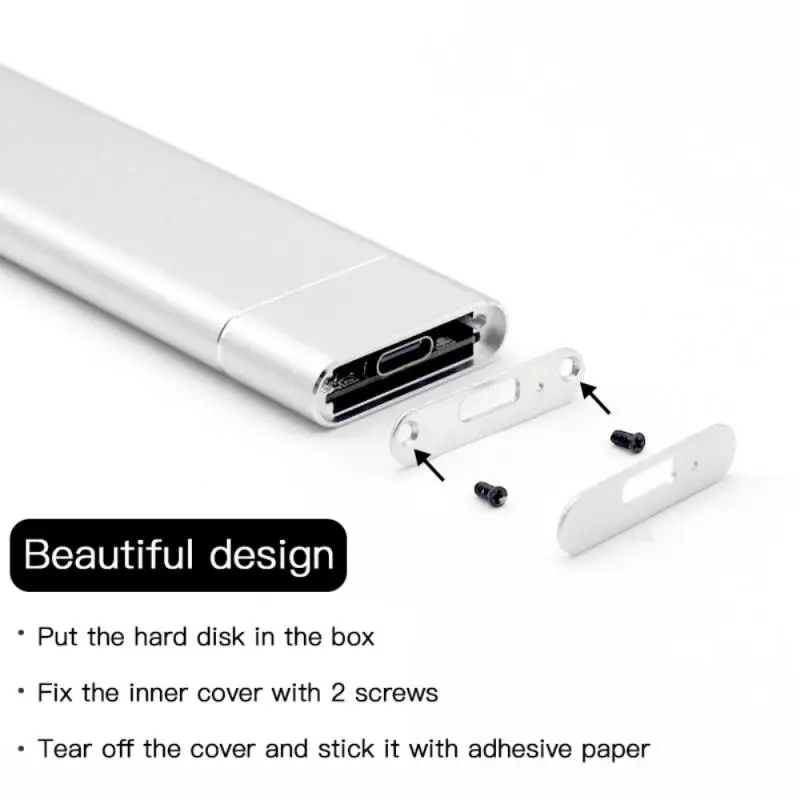 Protocolo de Apoio Tipo-c para M.2 Chave Nvme Habitação Case 10gbps Segunda Transmissão Disco Rígido Caixa Gabinete Usb3.1 m 7 High Quality Computador e Escritório