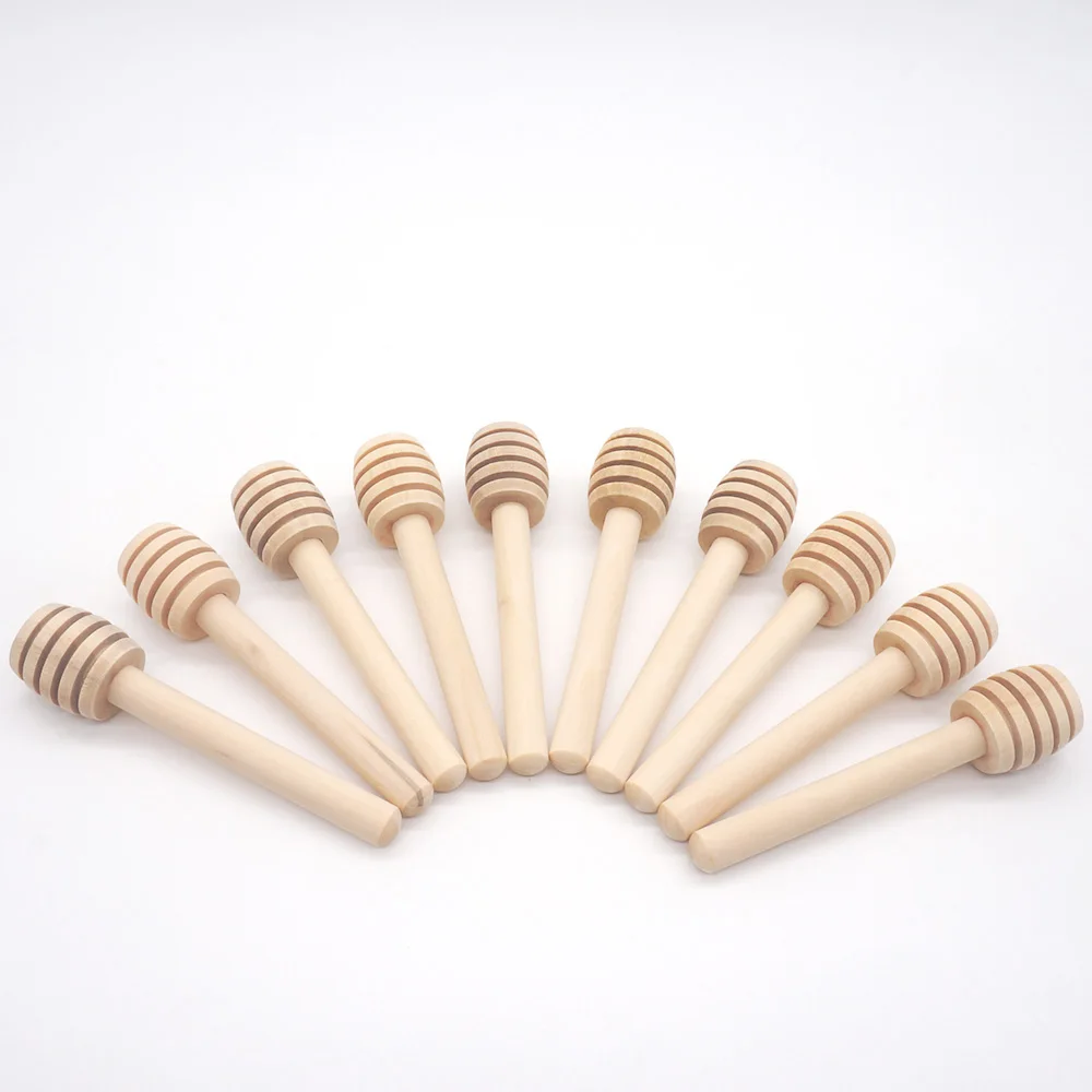20/50/100pc Wood Honey Dipper Sticks Long Handle Honey Spoon Dipper Stick Individually Wrapped Server for Honey Jar Kitchen Tool