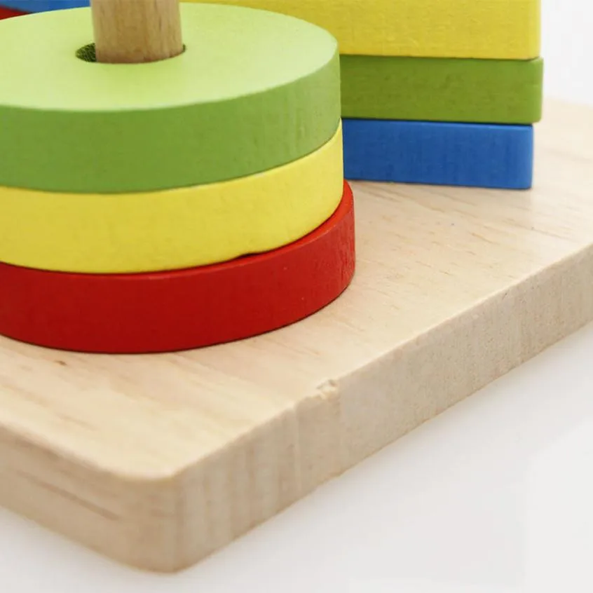 Привлекательные развивающие игрушки Монтессори, Обучающие деревянные полюсы, геометрическая форма, интеллектуальные интересные математические игрушки для детей