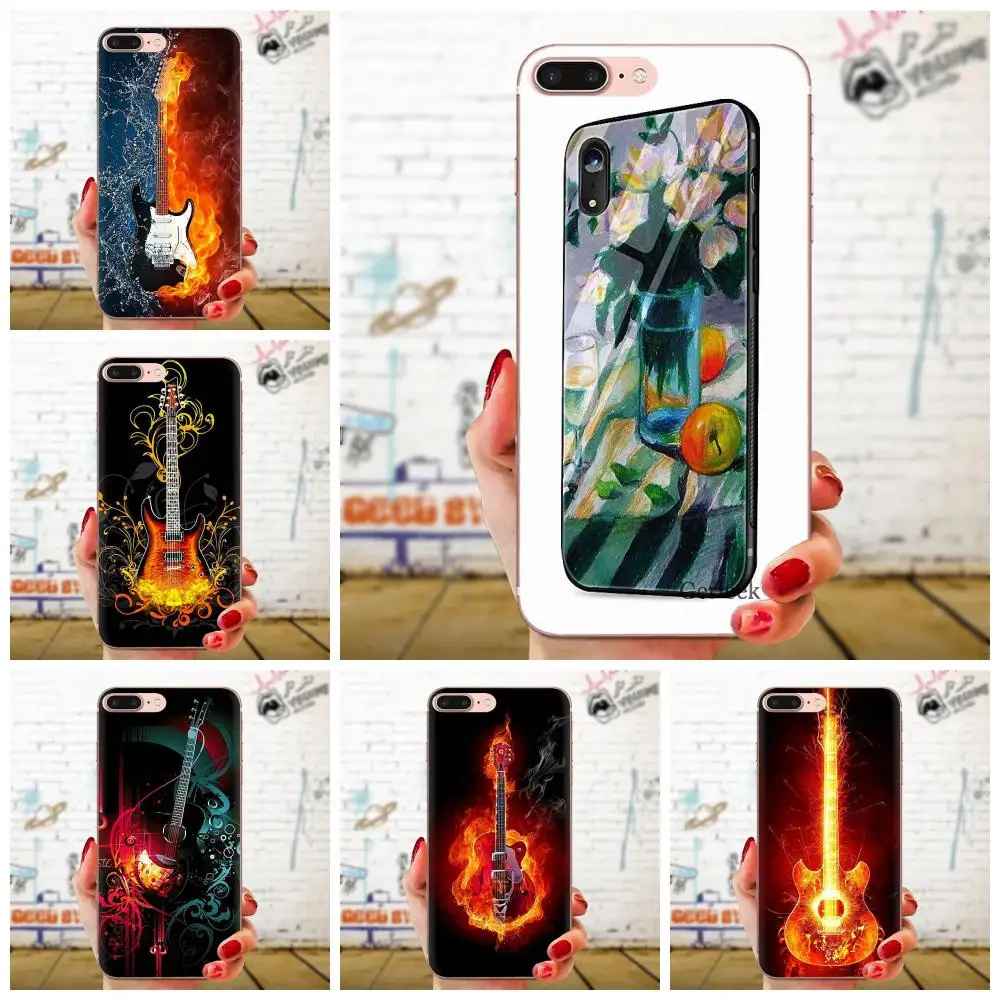 Новинка для HTC Desire 530 626 628 630 816 820 830 One A9 M7 M8 M9 M10 E9 U11 U12 Life Plus гитара синяя музыкальная