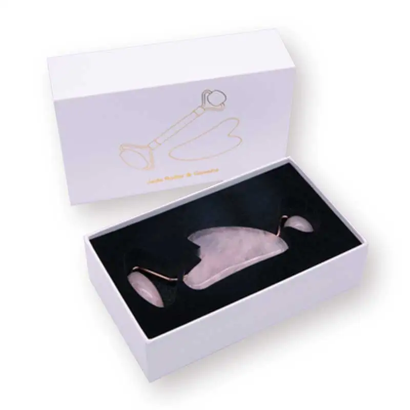 Роллер из розового кварца омолаживающий массажер для лица обсидиана натуральный