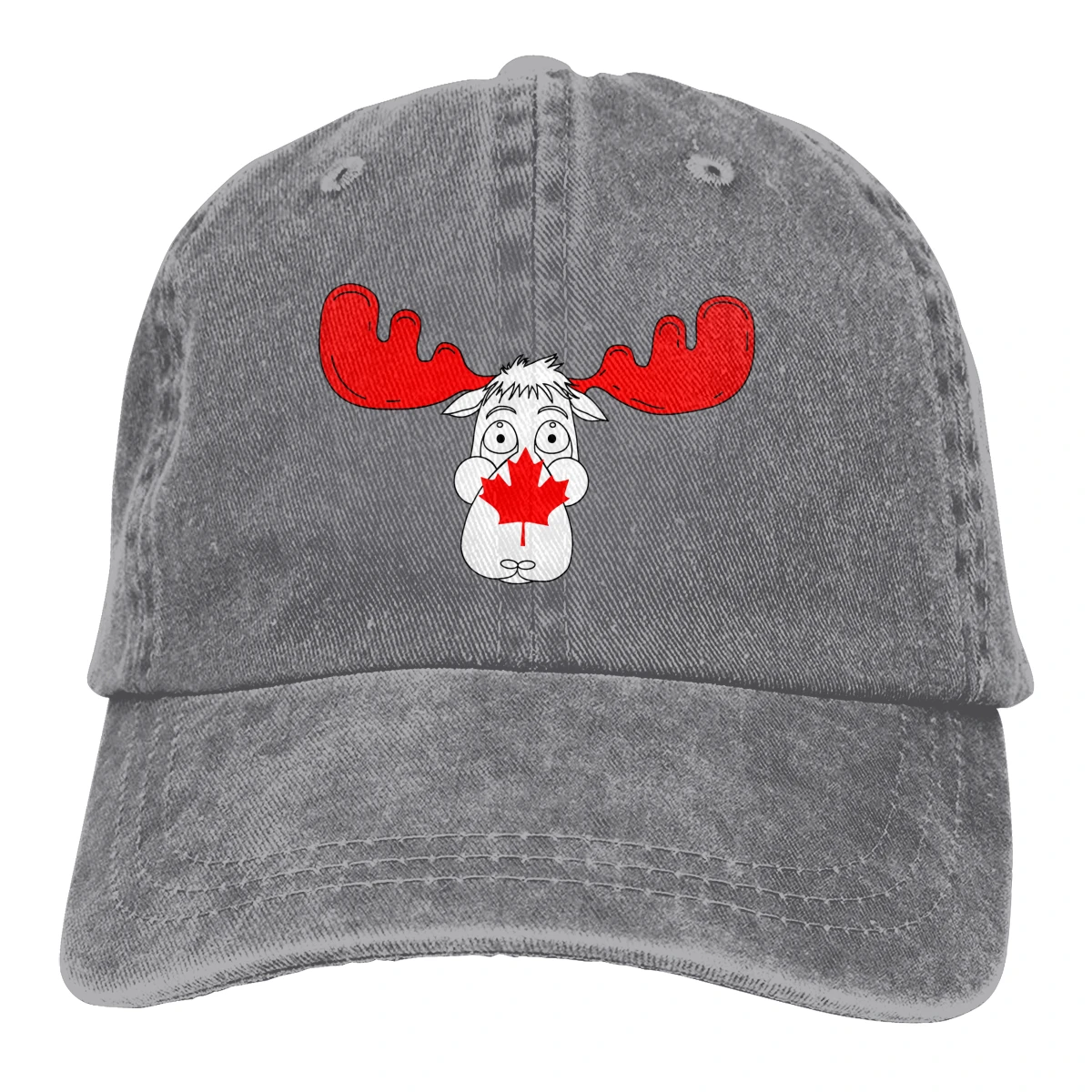 Канадский флаг Moose Casquette черный унисекс Мужские Женские джинсовые бейсболка с ремешком кепки Регулируемый Гольф папа шляпа