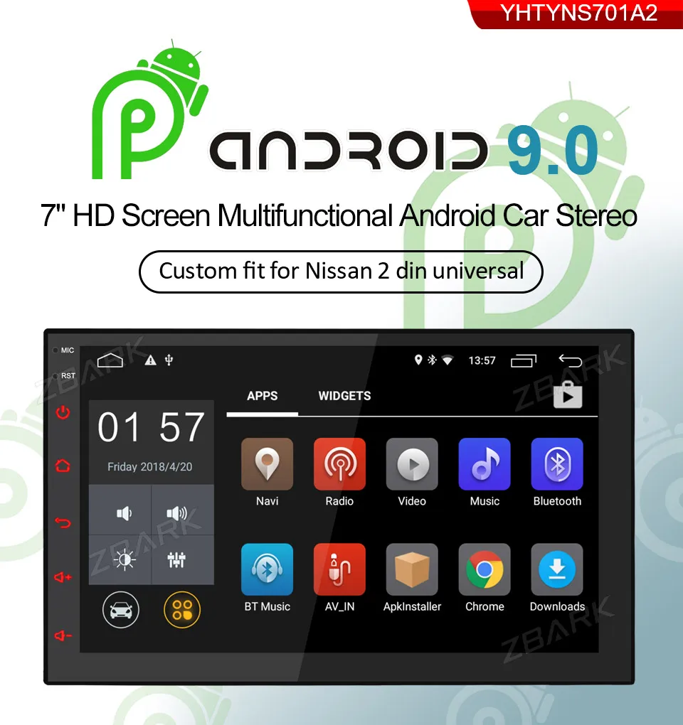 Perfect 2GB RAM  Android 9.0 Double 2 Din 7 inch  GPS  Car Stereo Player Radio For Nissan Qashqai Tiida X-Trail Paladin YHTYNS701A2 0