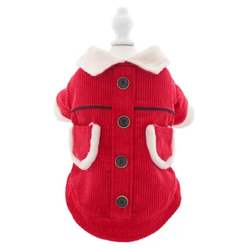 

Warm Two Feet Thickening Dog Clothes for Autumn and Winter Snowsuit for Dog Puppy Dog Corduroy Short Double Layer Jacket for Dog