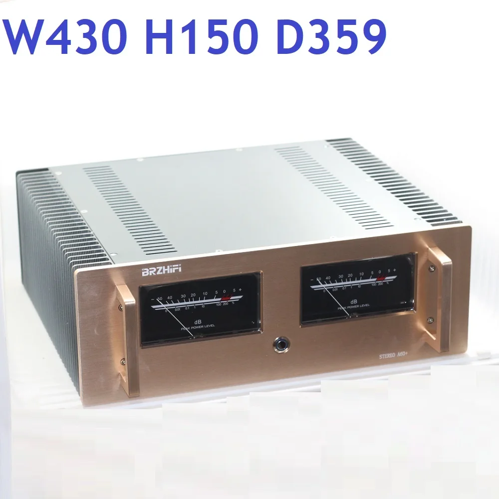 

W430 H359 D150 DAC Amplifier Aluminum Chassis Power Supply DIY Case A60 Double VU Meter Rear Class Enclosure Decoder Hi End Hifi