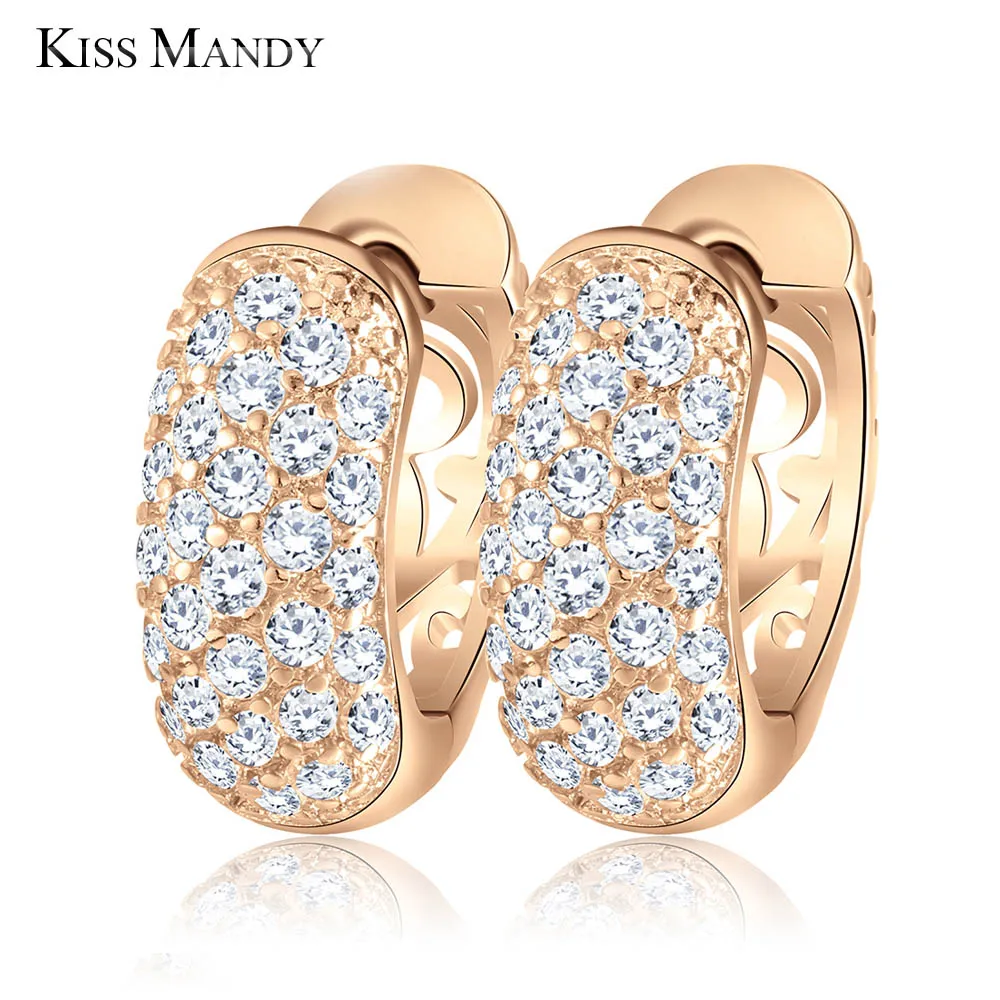Женские круглые маленькие серьги кольца KISS MANDY Twinkle в стиле панк с кубическим
