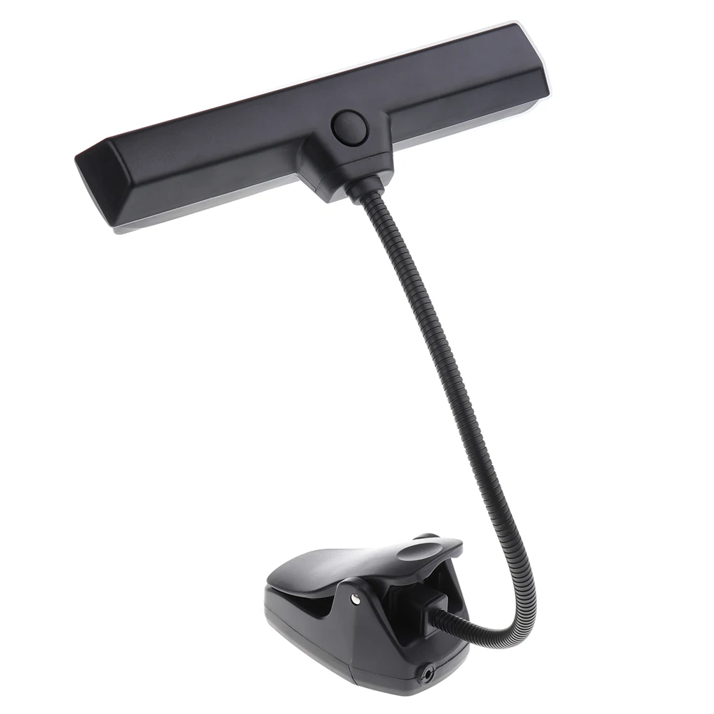  Adjustable Music Score Clip-on Reading Light 9 LED For Piano Stage Accessory Black