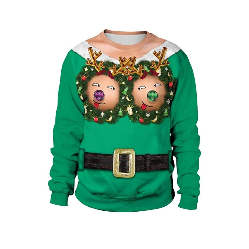 man chest christmas sweater