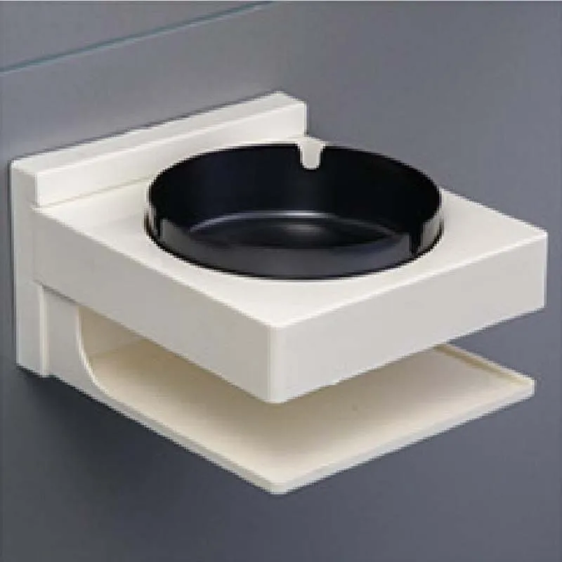 rectangle black Нержавеющая сталь пепельница дома ванная комната настенный круглый прямоугольник пепельница с спиннингом поднос держатель - Цвет: rectangle black