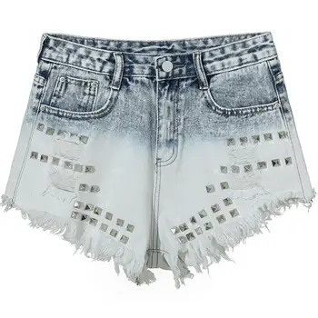 

Light blue shorts female high waist jeans loose summer new shorts women