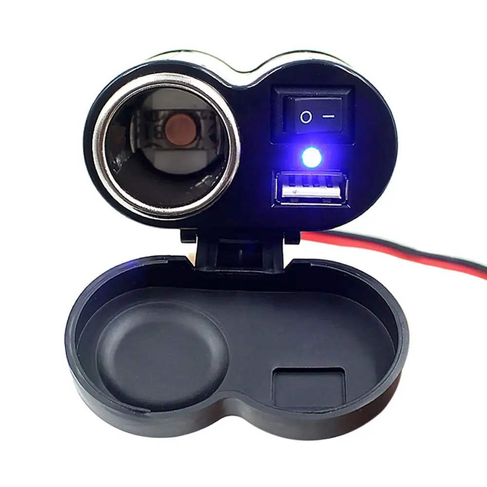 

12V Car Motorcycle Bike Waterproof Cigarette Lighter USB Power Charging Socket