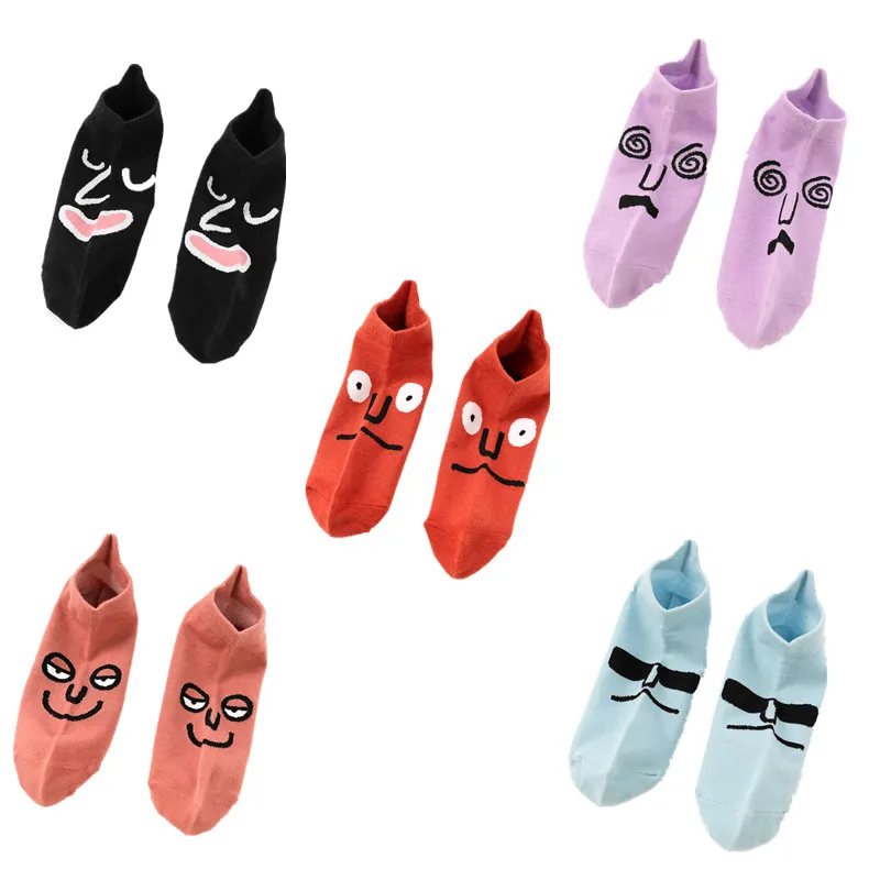 5 Модные женские носки Kawaii, 5 пар забавные Женские носочки в стиле Харадзюку, короткие носки SP1 - Цвет: 5