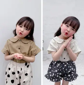 

2020 Korea Style Baby Girls Shirt Summer Kids Girls Blouse Girl Clothes 1-6 Years