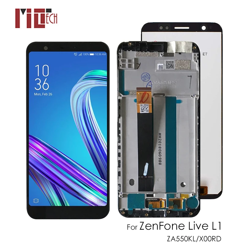Koop LCD Display Voor Asus ZenFone Live L1 ZA550KL X00RD Touch Screen Digitizer Zwart Geen met Frame Assembly Vervanging 5.5\