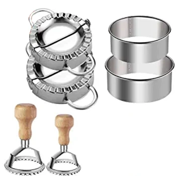 

Ravioli Stamp Maker Cutter Round Shapes Mold with Wooden Handle Dumplings Maker Dumpling Press Molds Dumpling Skin Maker