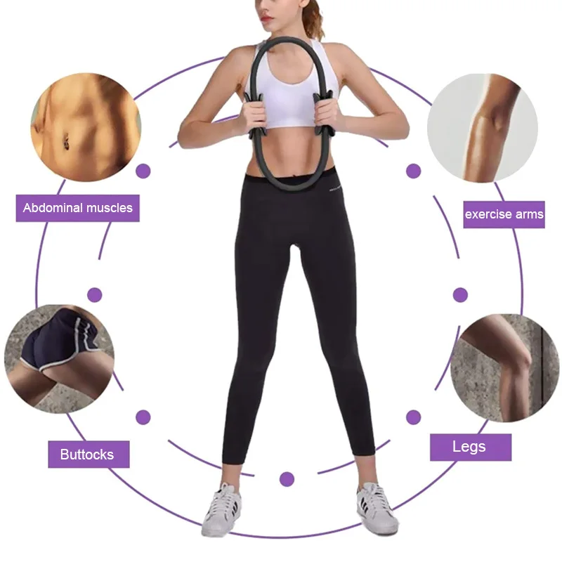 Professional Yoga Circle Pilates Sport Magic Ring Fitness Kinetic Resistance Circle Gym Workout Pilates Ring 38cm Accessories