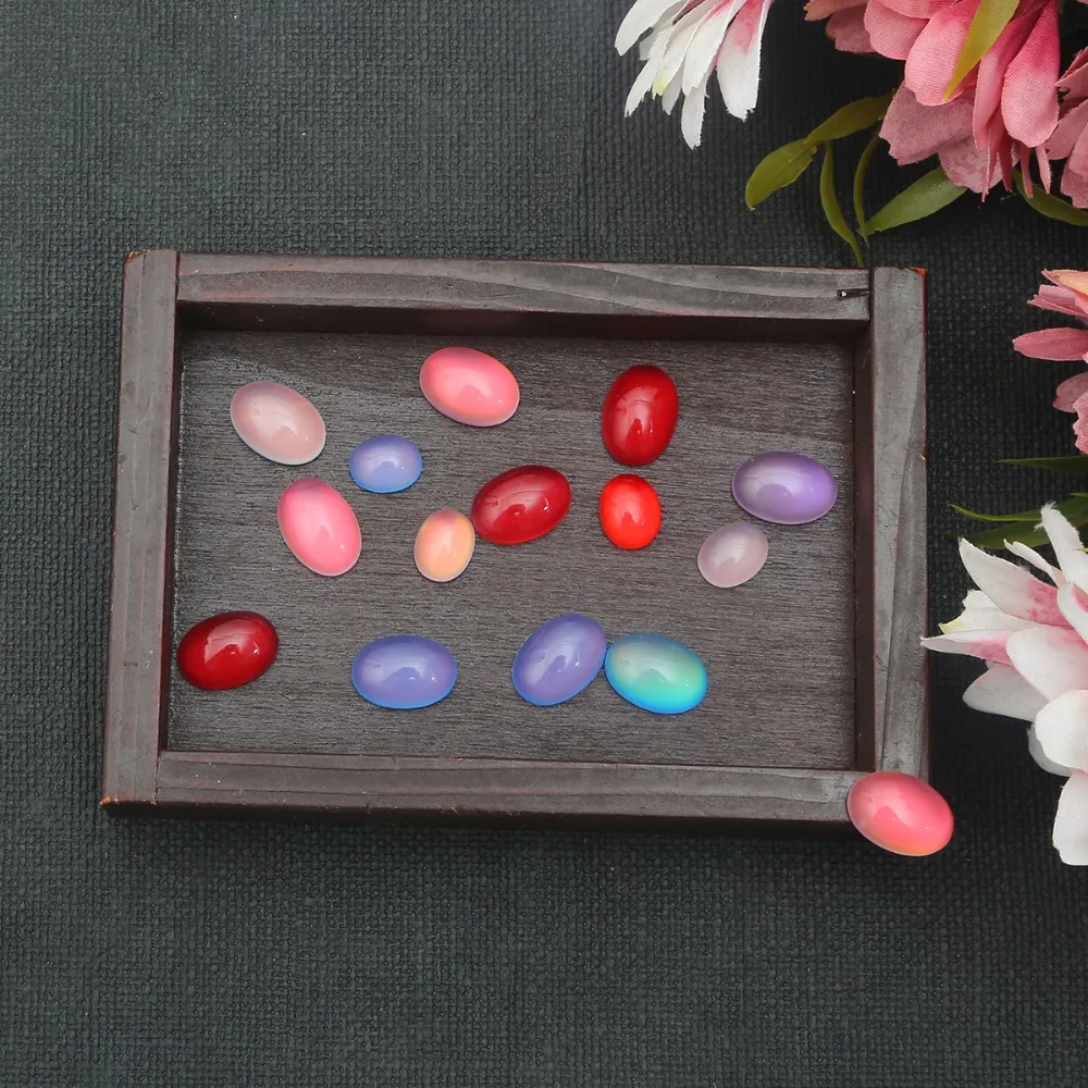 10 teile/los Harz Cat Eye Perlen Oval Flache Rückseite Klar Kristall Cabochons Dome Cameo Für Schmuck, Die DIY Ring Blank basis Erkenntnisse – Detail 3