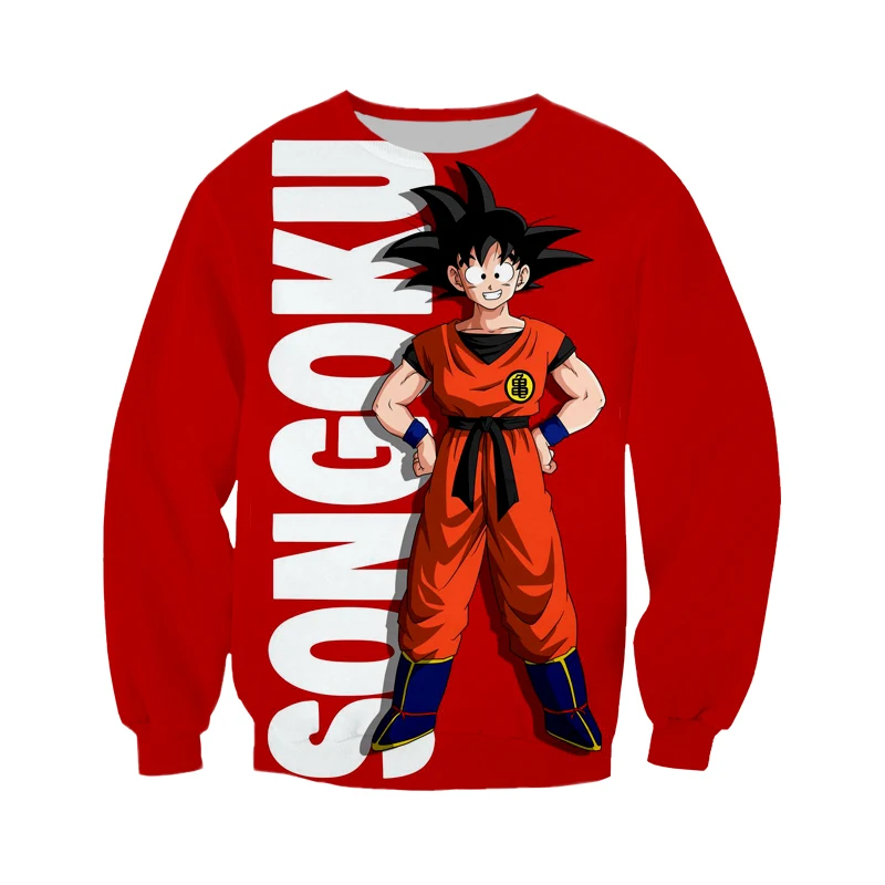 SONSPEE/Красная футболка с рисунком Dragon Ball Аниме Гоку для маленьких мальчиков и девочек-подростков с 3d принтом/шорты/толстовка модная детская одежда X137 - Цвет: 2