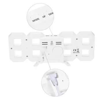 

Multifunctional LED Clock Large LED Digital Wall Clock 12H / 24H Time Display with Alarm and Snooze Function Luminance Adjustabl