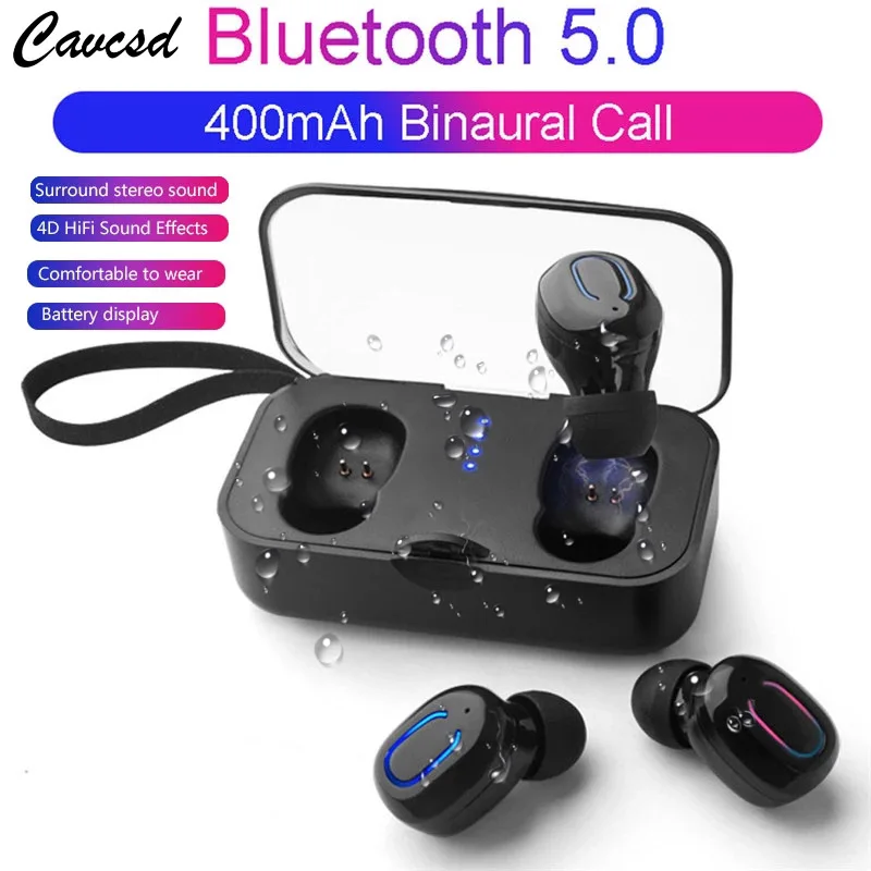 

TI8S Bluetooth 5.0 earphone Wireless TWS Bluetooth Earphone Mini Erabuds 3D Stereo with Mic Charging box headset A20