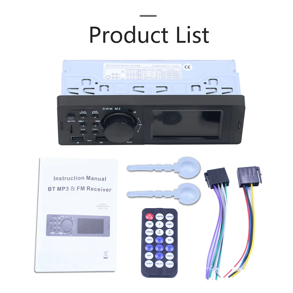 SWM M2 автомобильный стерео MP3 плеер FM Музыкальный Радио MP3 плеер стерео USB AUX двойной usb зарядка для iOS/Android головное устройство mp3-плеер
