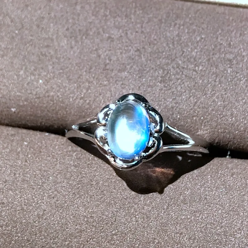 Изысканное женское серебряное кольцо с лунным камнем, натуральный камень, серебро 925 пробы, хороший цвет, подарок на день рождения, подарок на год