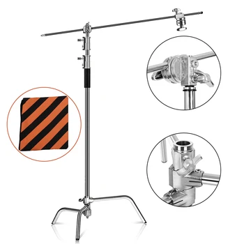 Trípode para iluminación plegable, soporte para fotografía con pies, 2,6 m/8,5 pies, acero inoxidable, reflectores, tipo C, estudio de fotos