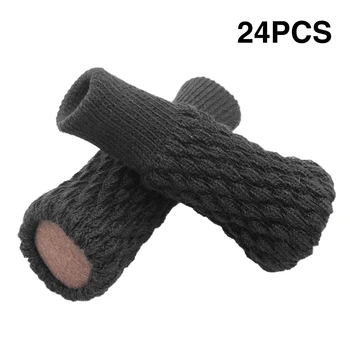 

24pcs Chair Leg Socks High Elastic Knitted Feet Sleeve Floor Protectors Non Slip Washable Solid Home Decor Noise Reduction