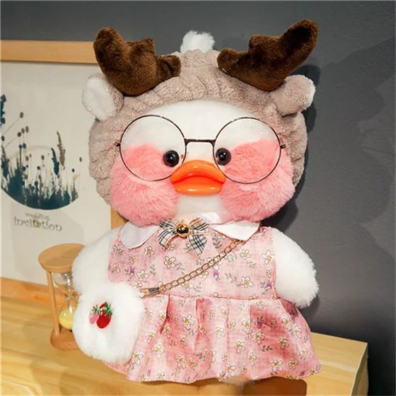 Новинка, кавайная утка, плюшевая игрушка, милое животное, желтая утка, мягкая кукла для волос, игрушка на Рождество, подарок на день рождения, украшение для девочек, Lalafanfan - Цвет: NO.30