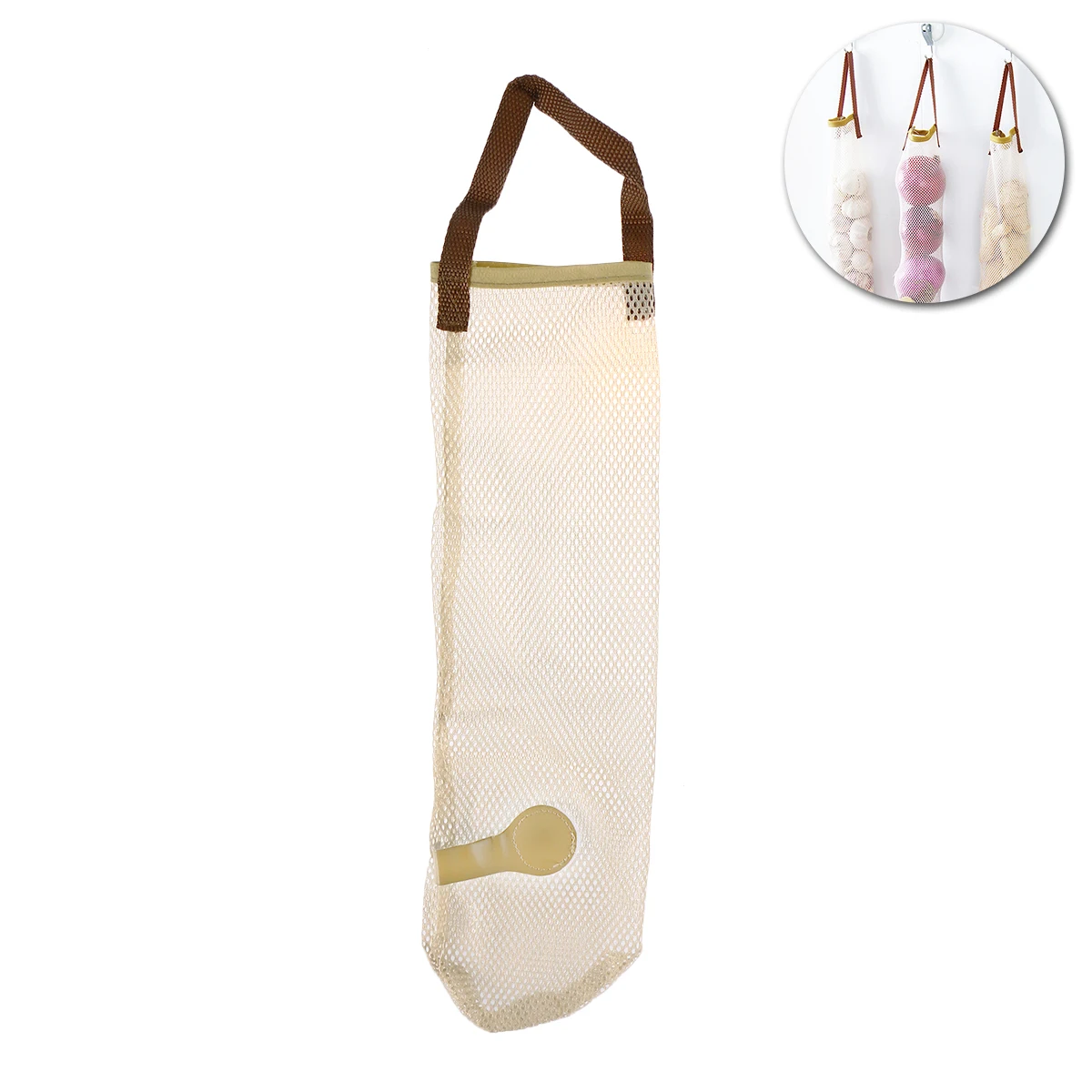 Кухонный диспенсер для фруктов и овощей сетчатый подвесной мешок белого