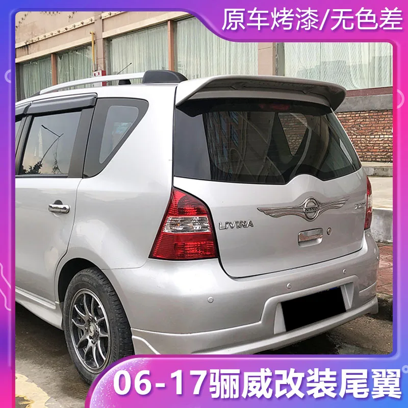 Для Nissan Ливай 2007-2012 ABS Пластик Неокрашенный задний спойлер на крыло крышу