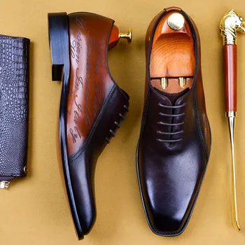 

Italian Mens Dress Shoes Genuine Leather Shoes Luxury Fashion Oxford Shoes Formal Business Wedding Office Party Shoes
