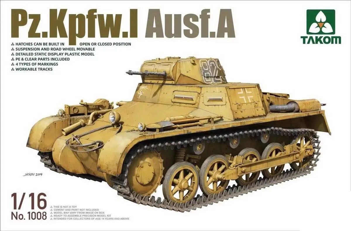 Комплект моделей TAKOM 1008 1/16 DEUTSCHER PANZERKAMPFWAGEN I AUSF tank 2020 new| |