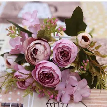 Искусственный букет европейских небольших чайных пакетиков, искусственные цветы, украшение дома, искусственные букеты