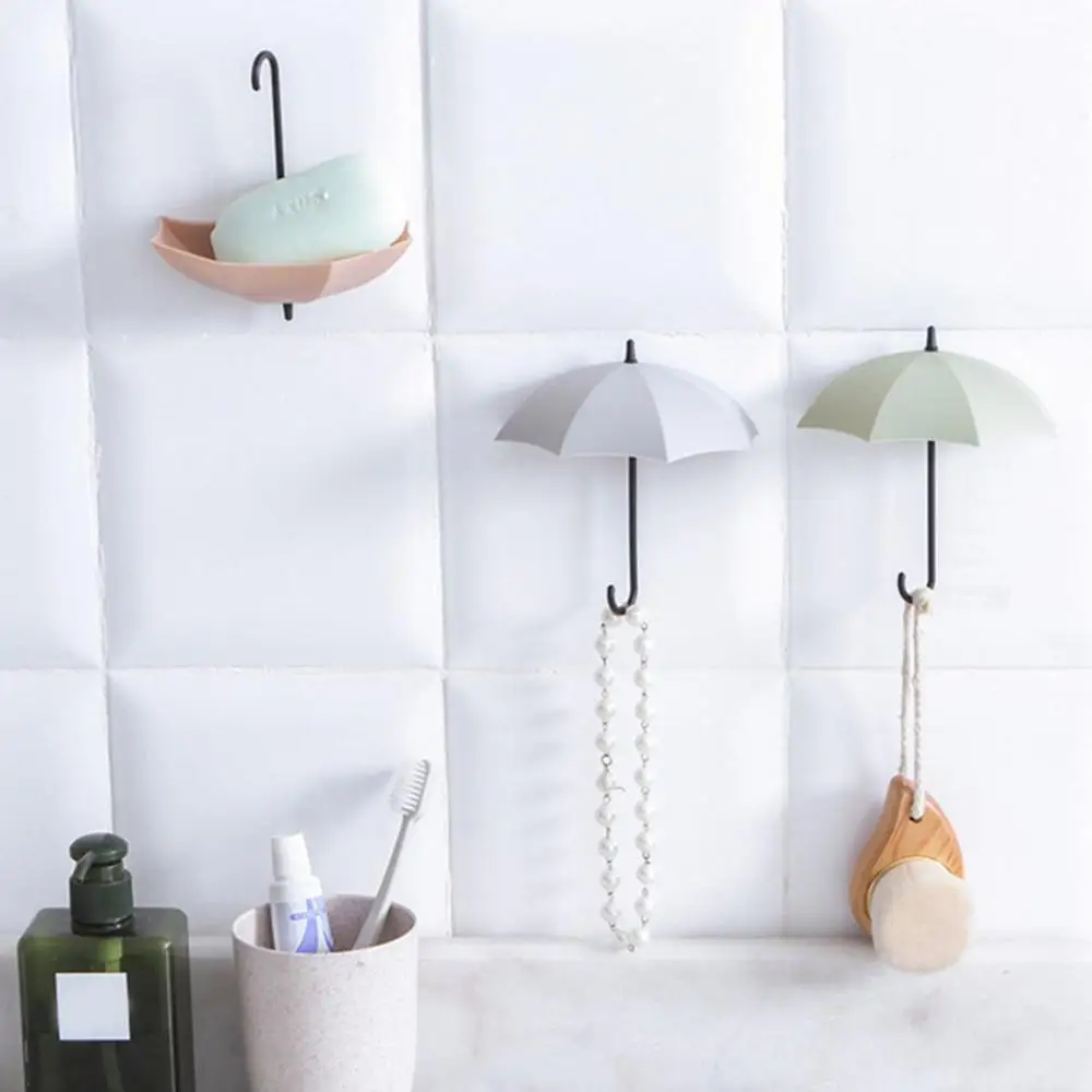 Creative Umbrella Hooks No Traces Of Nails Cute Small Hooks Behind The Door Glue Cute Hook Wall Hook
