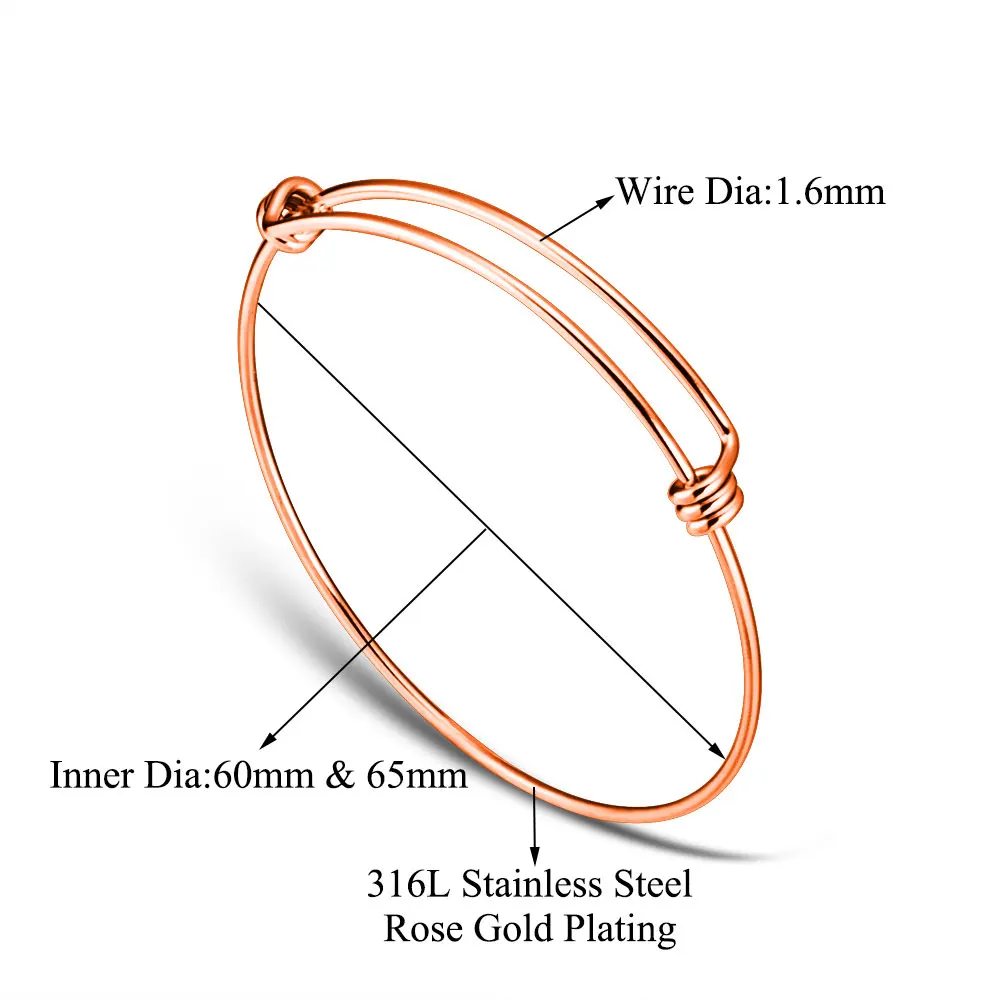 316 Stainless Steel DIY Charm Bangle 20pcs